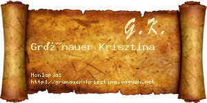 Grünauer Krisztina névjegykártya